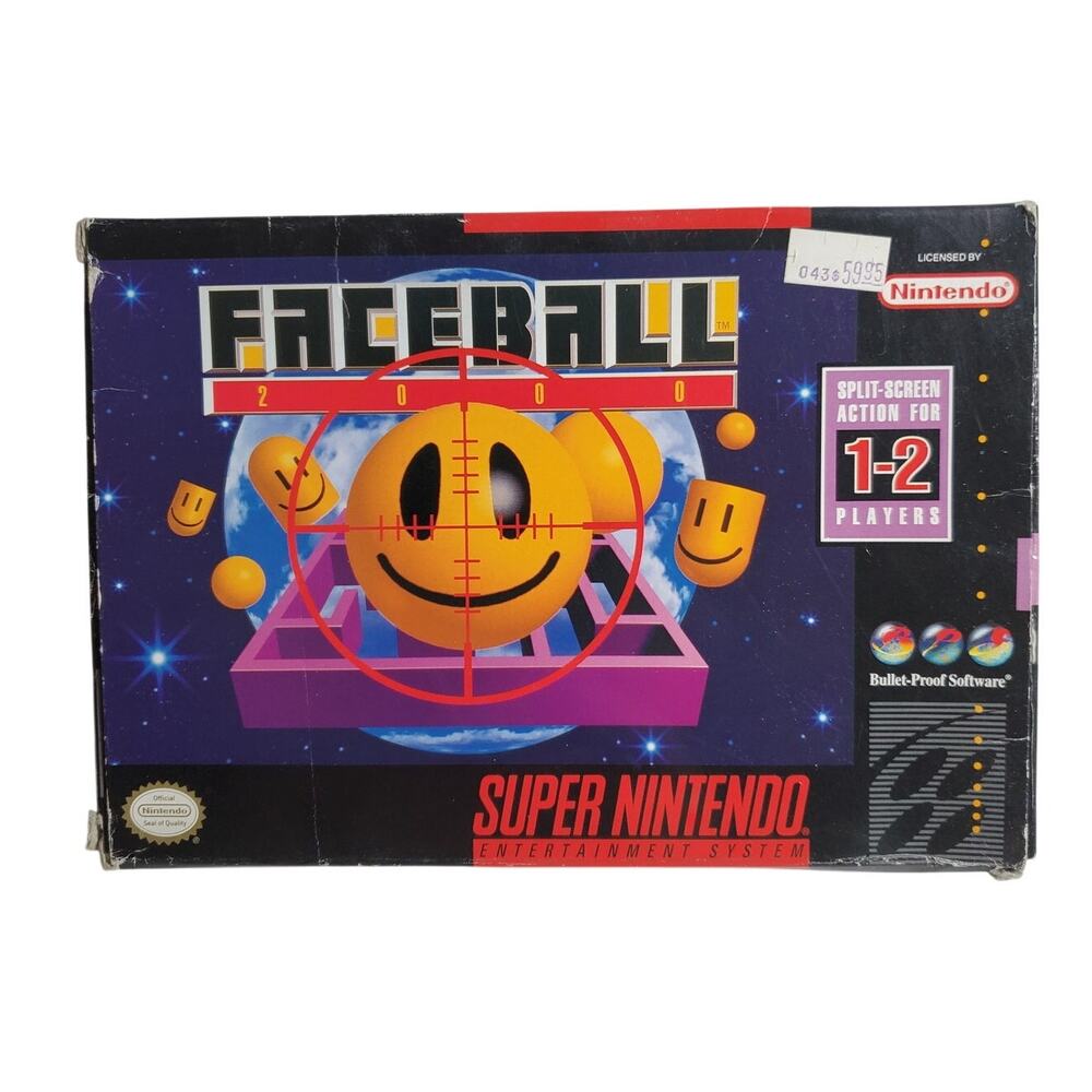 SNES - Faceball 2000 - Includes Box and Manual
